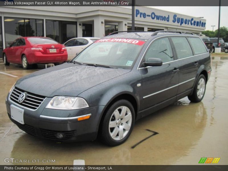Blue Anthracite Pearl / Grey 2003 Volkswagen Passat GLX 4Motion Wagon