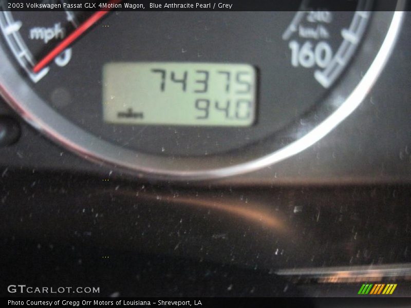 Blue Anthracite Pearl / Grey 2003 Volkswagen Passat GLX 4Motion Wagon