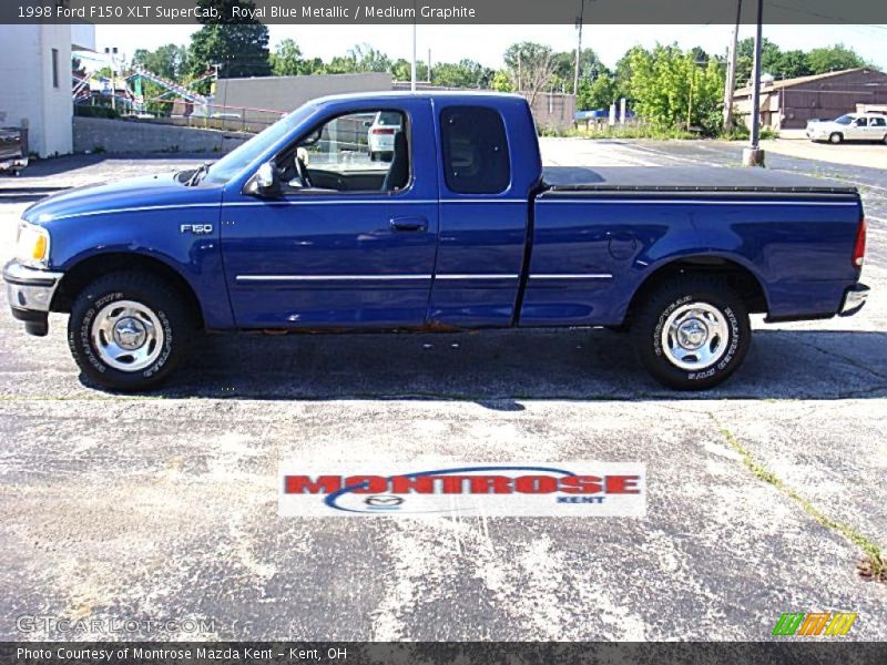 Royal Blue Metallic / Medium Graphite 1998 Ford F150 XLT SuperCab