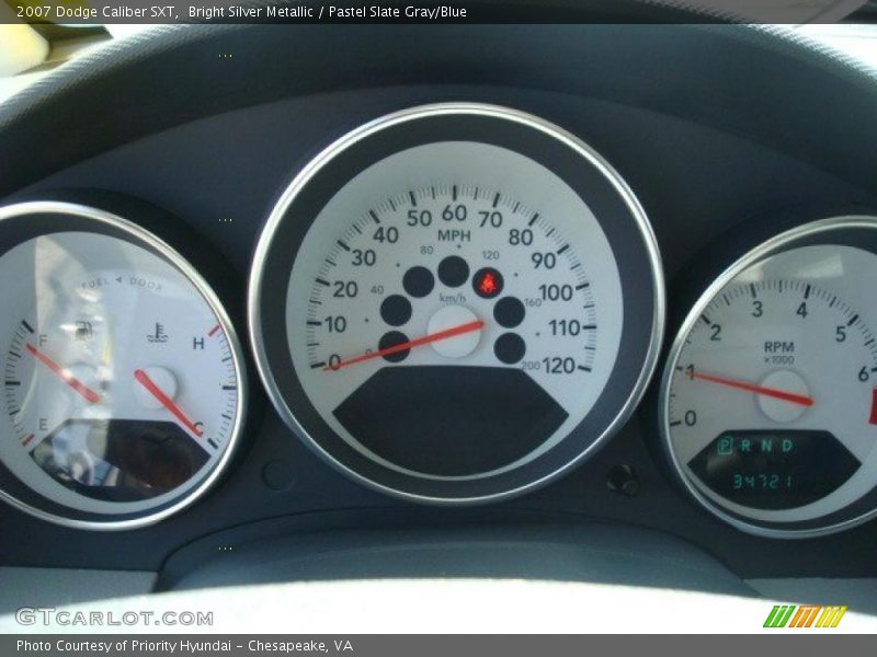 Bright Silver Metallic / Pastel Slate Gray/Blue 2007 Dodge Caliber SXT