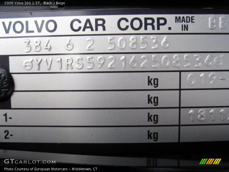 Black / Beige 2006 Volvo S60 2.5T