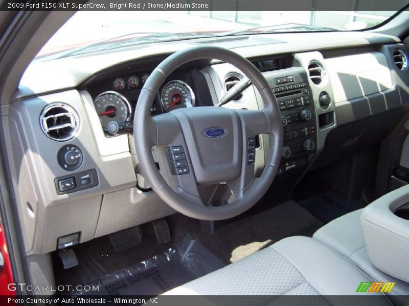 Bright Red / Stone/Medium Stone 2009 Ford F150 XLT SuperCrew