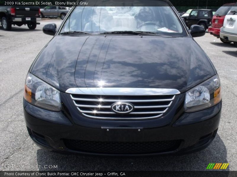 Ebony Black / Gray 2009 Kia Spectra EX Sedan