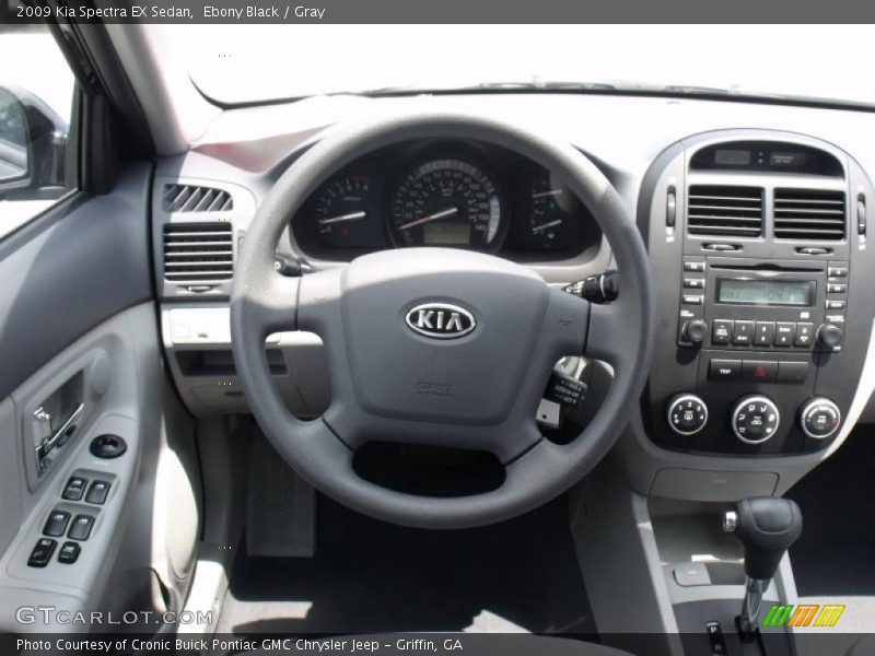 Ebony Black / Gray 2009 Kia Spectra EX Sedan