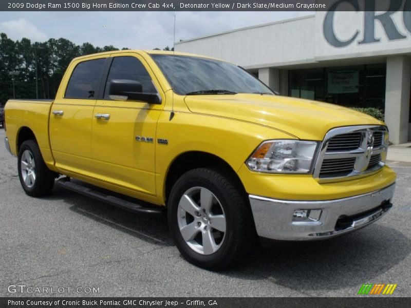 Detonator Yellow / Dark Slate/Medium Graystone 2009 Dodge Ram 1500 Big Horn Edition Crew Cab 4x4
