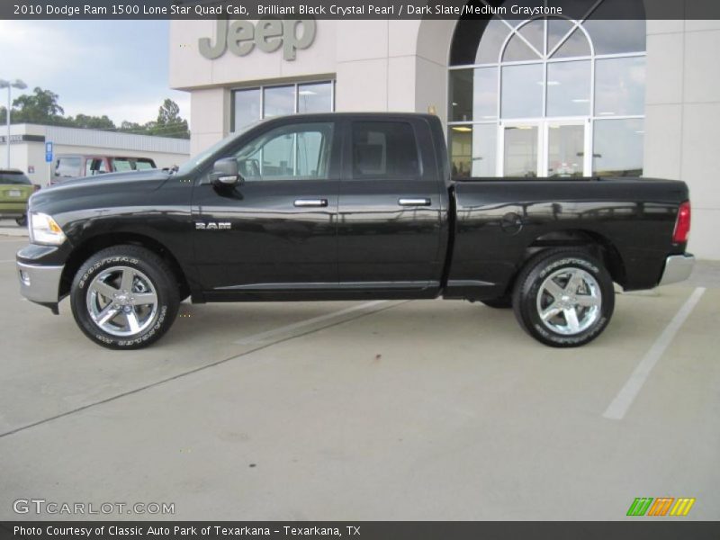 Brilliant Black Crystal Pearl / Dark Slate/Medium Graystone 2010 Dodge Ram 1500 Lone Star Quad Cab