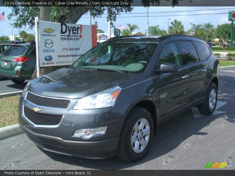 Cyber Gray Metallic / Dark Gray/Light Gray 2010 Chevrolet Traverse LS