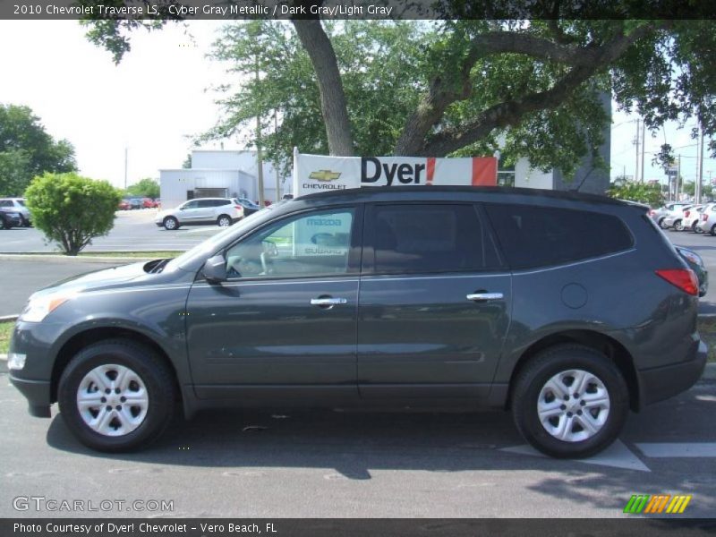 Cyber Gray Metallic / Dark Gray/Light Gray 2010 Chevrolet Traverse LS