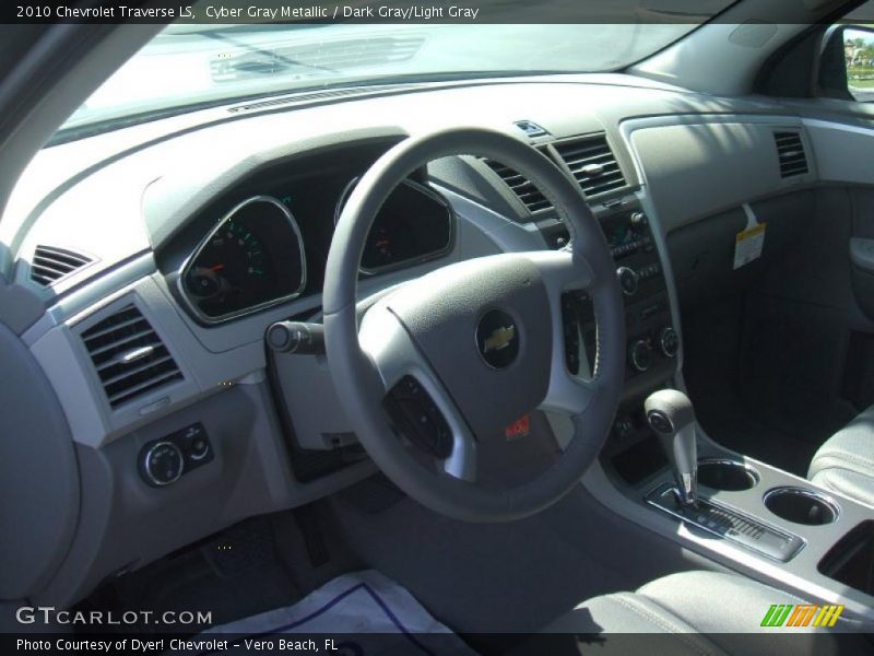 Cyber Gray Metallic / Dark Gray/Light Gray 2010 Chevrolet Traverse LS