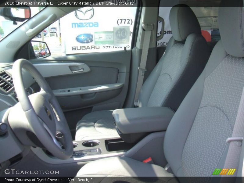Cyber Gray Metallic / Dark Gray/Light Gray 2010 Chevrolet Traverse LS