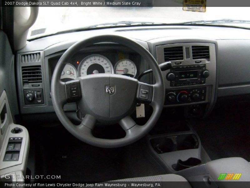 Bright White / Medium Slate Gray 2007 Dodge Dakota SLT Quad Cab 4x4