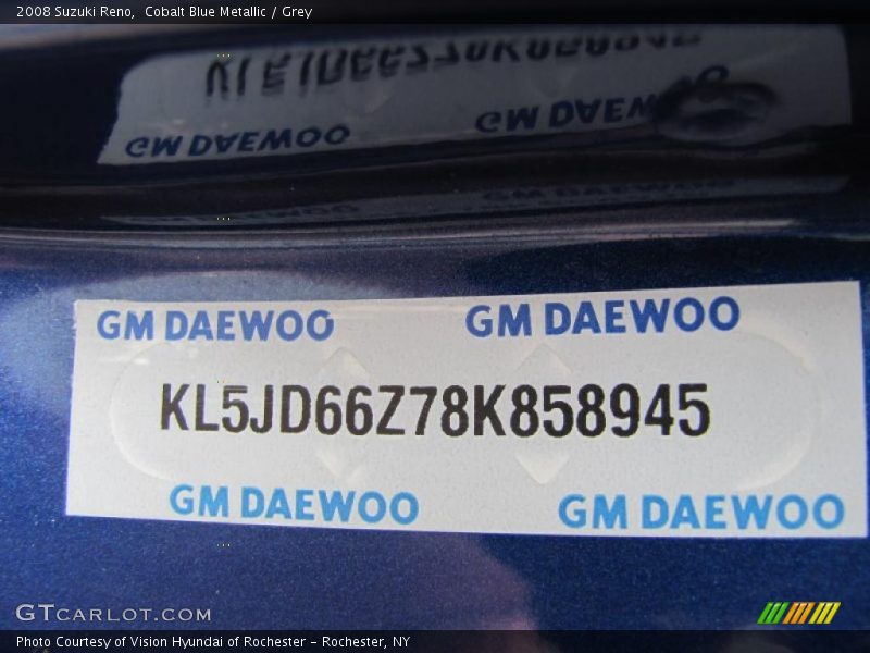Cobalt Blue Metallic / Grey 2008 Suzuki Reno