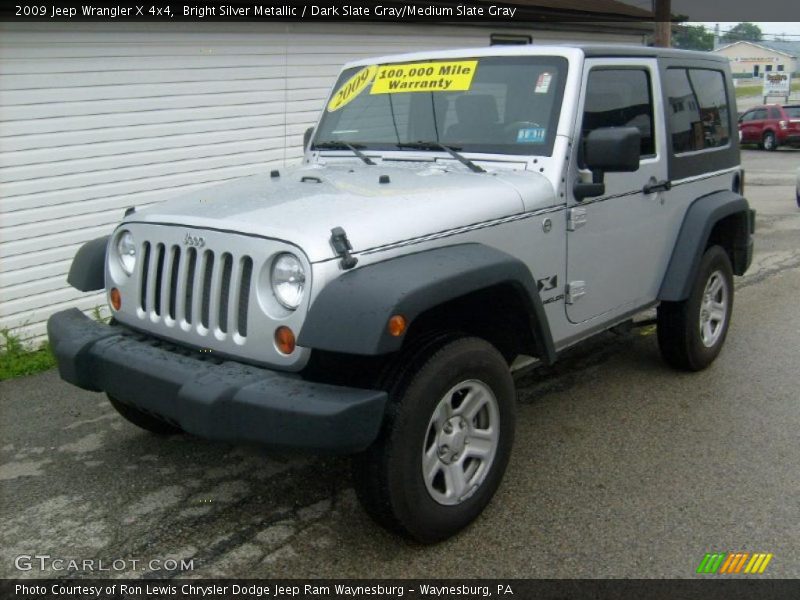 Bright Silver Metallic / Dark Slate Gray/Medium Slate Gray 2009 Jeep Wrangler X 4x4