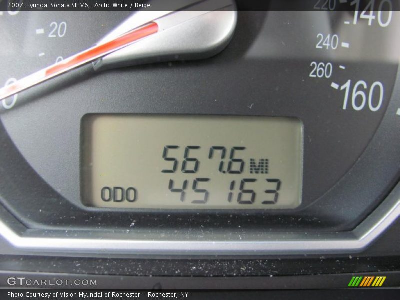 Arctic White / Beige 2007 Hyundai Sonata SE V6