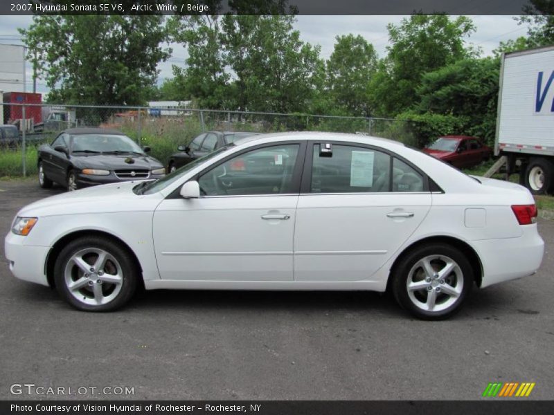 Arctic White / Beige 2007 Hyundai Sonata SE V6