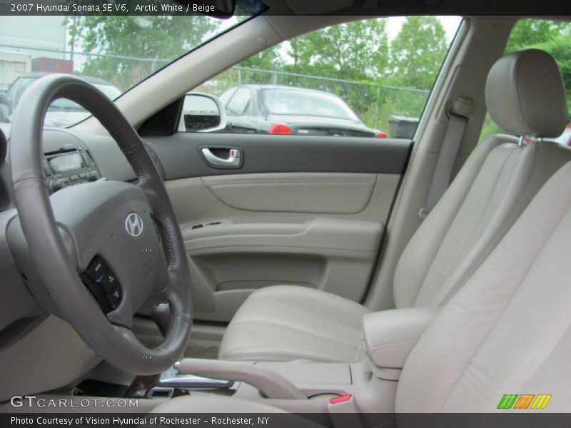 Arctic White / Beige 2007 Hyundai Sonata SE V6