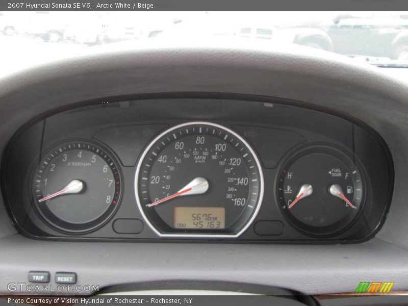 Arctic White / Beige 2007 Hyundai Sonata SE V6