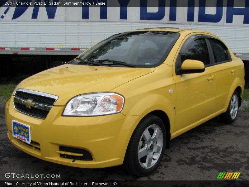 Summer Yellow / Beige 2007 Chevrolet Aveo LT Sedan