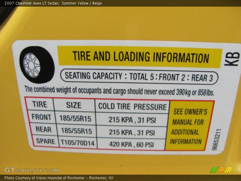 Summer Yellow / Beige 2007 Chevrolet Aveo LT Sedan