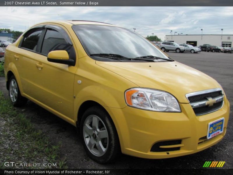 Summer Yellow / Beige 2007 Chevrolet Aveo LT Sedan