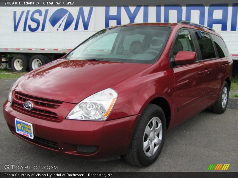 Claret Red / Gray 2009 Kia Sedona LX