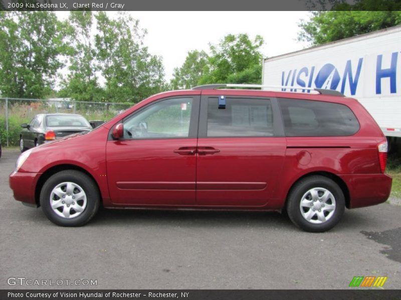 Claret Red / Gray 2009 Kia Sedona LX