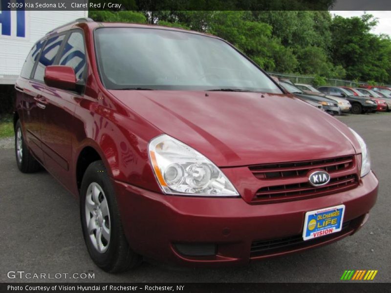 Claret Red / Gray 2009 Kia Sedona LX