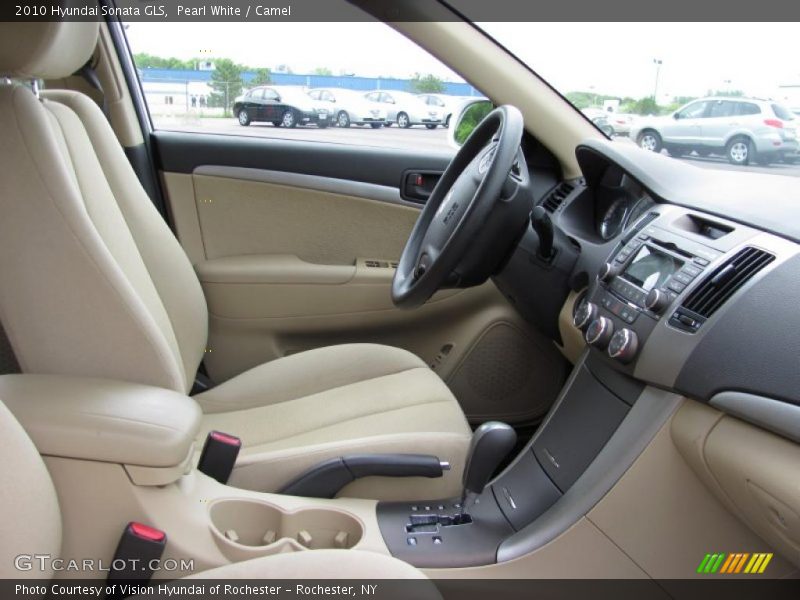 Pearl White / Camel 2010 Hyundai Sonata GLS