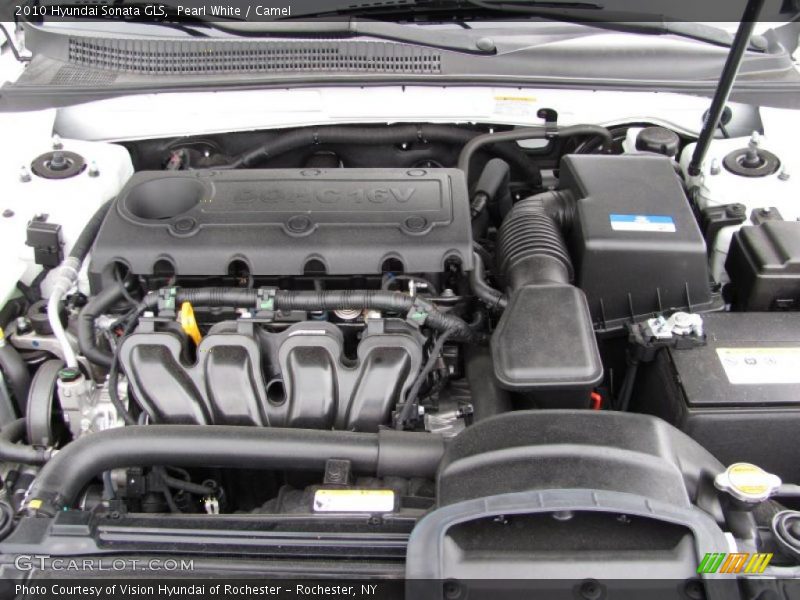 Pearl White / Camel 2010 Hyundai Sonata GLS