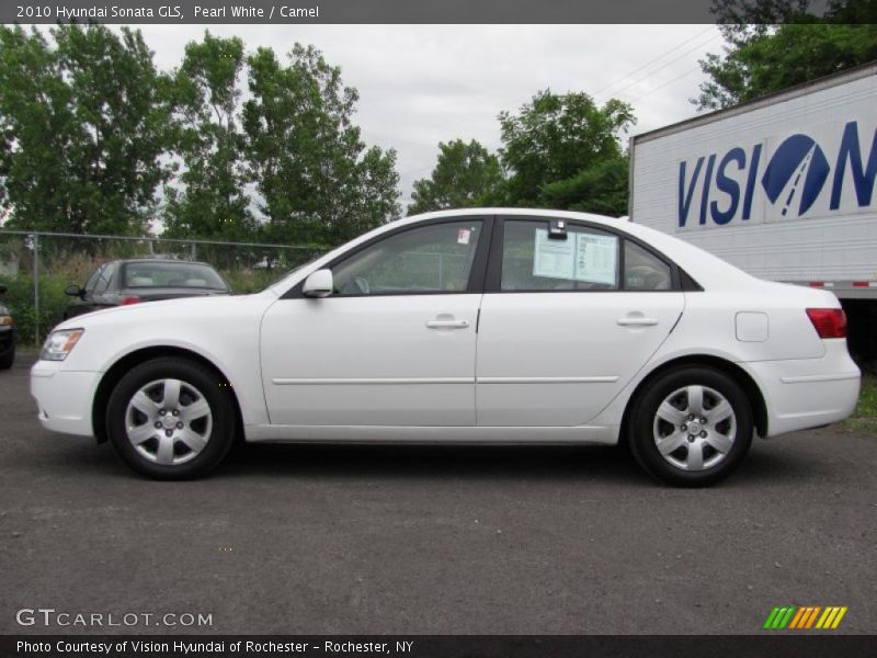 Pearl White / Camel 2010 Hyundai Sonata GLS