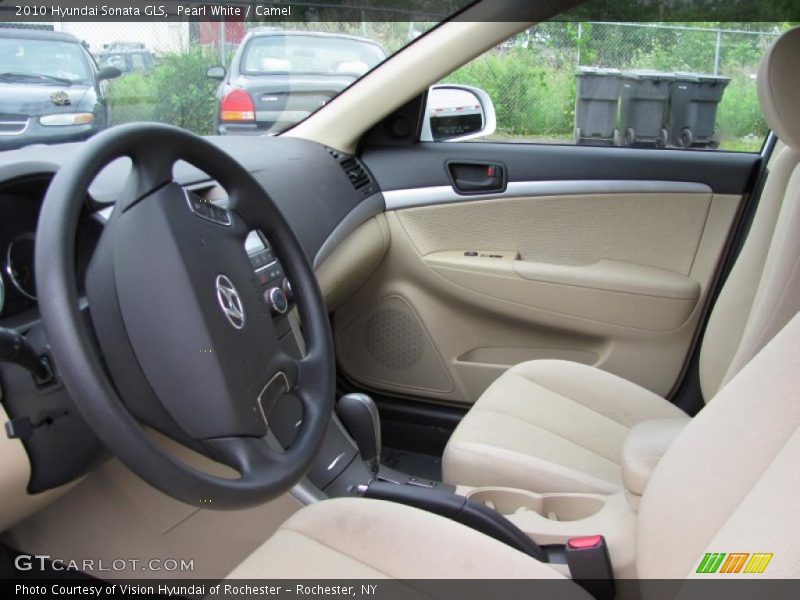 Pearl White / Camel 2010 Hyundai Sonata GLS
