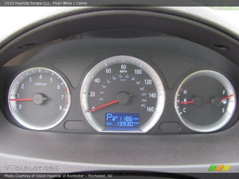 Pearl White / Camel 2010 Hyundai Sonata GLS