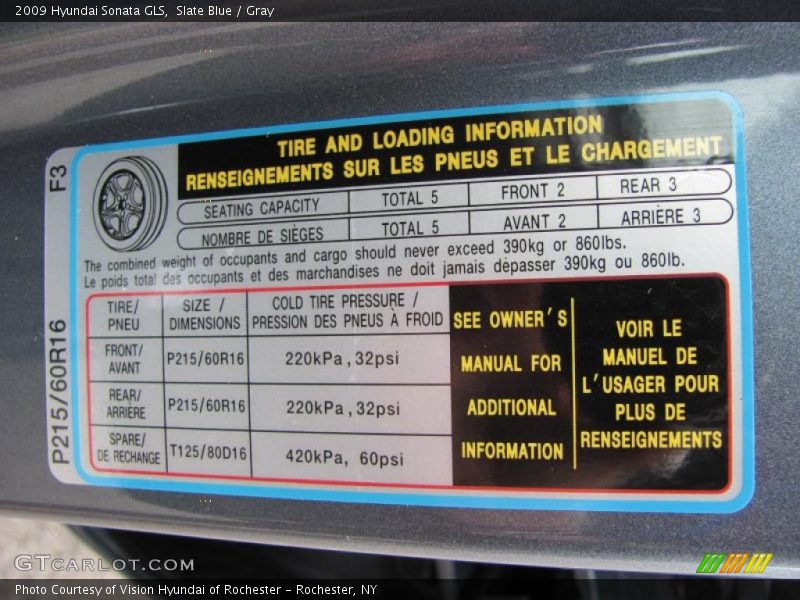 Slate Blue / Gray 2009 Hyundai Sonata GLS