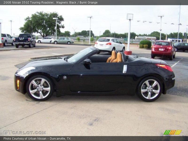 Magnetic Black / Burnt Orange 2008 Nissan 350Z Touring Roadster