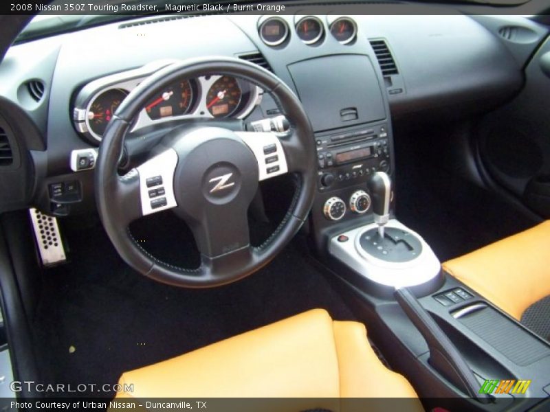 Magnetic Black / Burnt Orange 2008 Nissan 350Z Touring Roadster