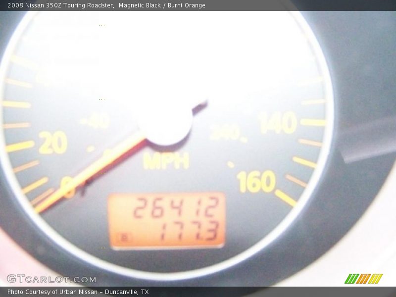 Magnetic Black / Burnt Orange 2008 Nissan 350Z Touring Roadster