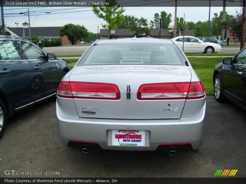 Brilliant Silver Metallic / Steel Gray 2010 Lincoln MKZ FWD