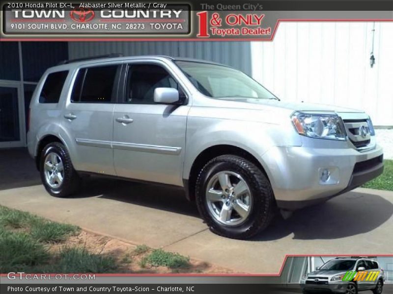 Alabaster Silver Metallic / Gray 2010 Honda Pilot EX-L