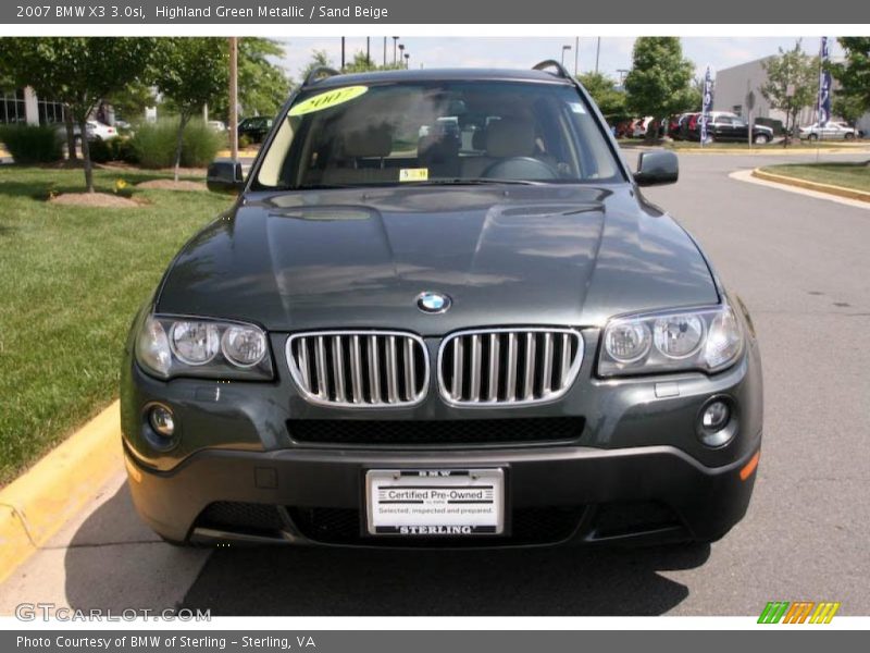Highland Green Metallic / Sand Beige 2007 BMW X3 3.0si