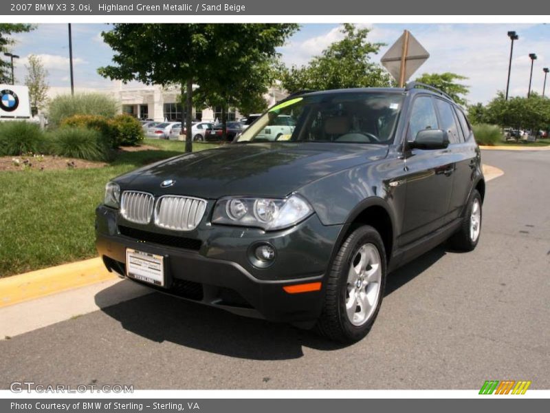 Highland Green Metallic / Sand Beige 2007 BMW X3 3.0si