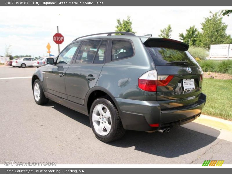 Highland Green Metallic / Sand Beige 2007 BMW X3 3.0si