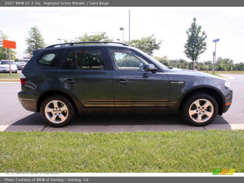 Highland Green Metallic / Sand Beige 2007 BMW X3 3.0si