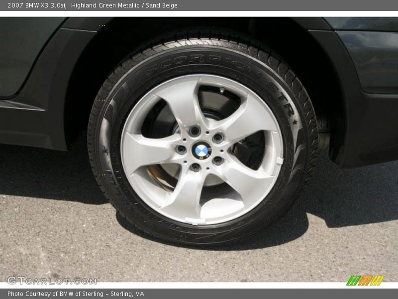 Highland Green Metallic / Sand Beige 2007 BMW X3 3.0si