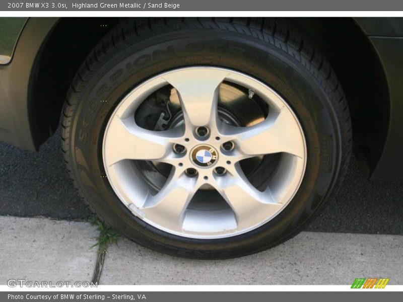 Highland Green Metallic / Sand Beige 2007 BMW X3 3.0si