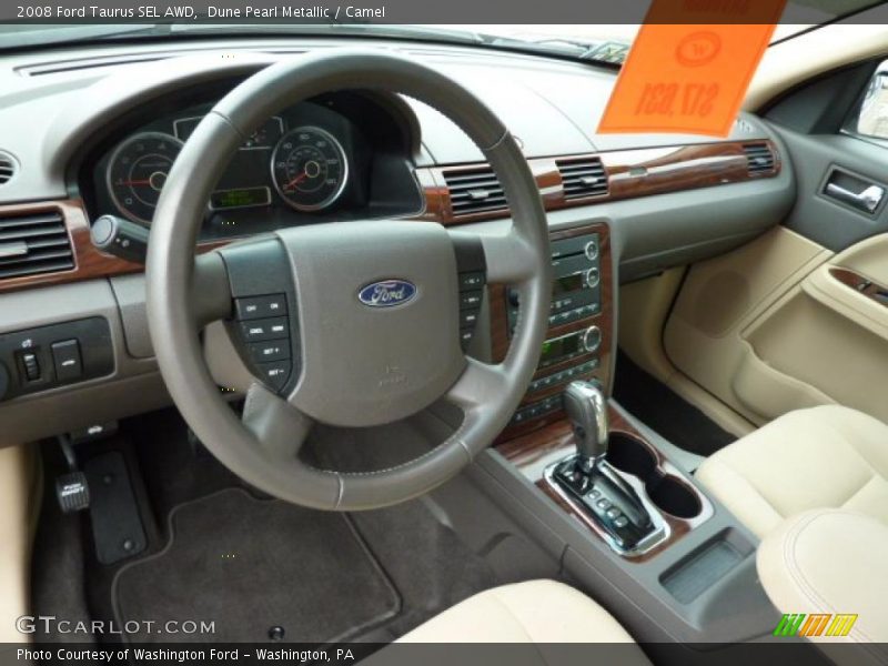 Dune Pearl Metallic / Camel 2008 Ford Taurus SEL AWD