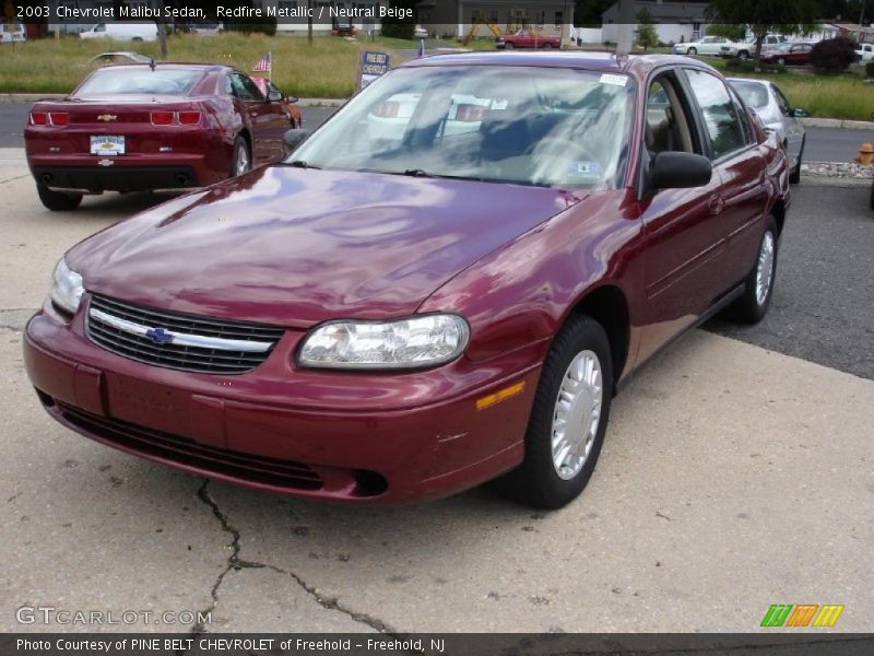 Redfire Metallic / Neutral Beige 2003 Chevrolet Malibu Sedan