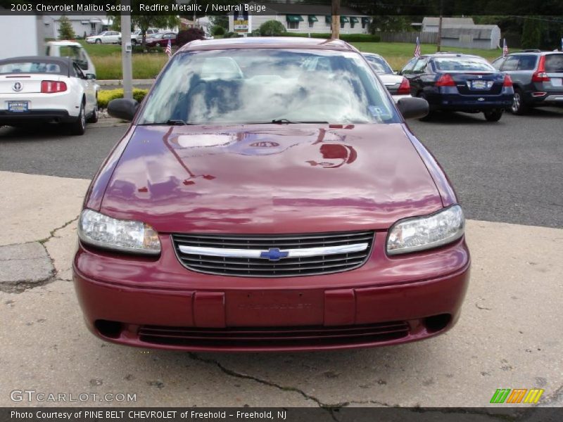 Redfire Metallic / Neutral Beige 2003 Chevrolet Malibu Sedan