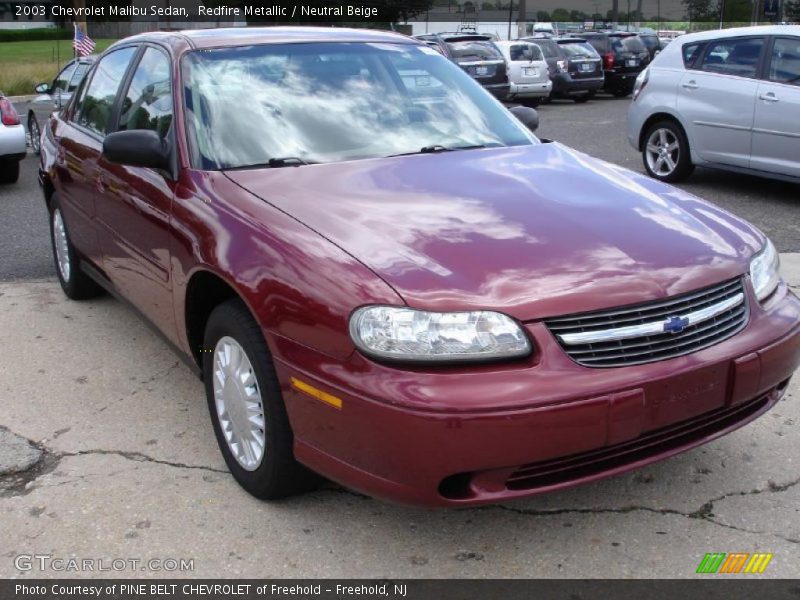 Redfire Metallic / Neutral Beige 2003 Chevrolet Malibu Sedan