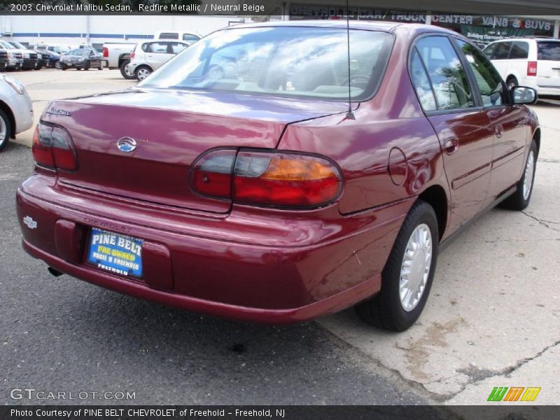 Redfire Metallic / Neutral Beige 2003 Chevrolet Malibu Sedan