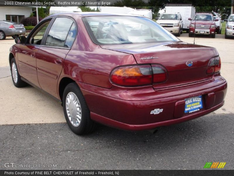 Redfire Metallic / Neutral Beige 2003 Chevrolet Malibu Sedan